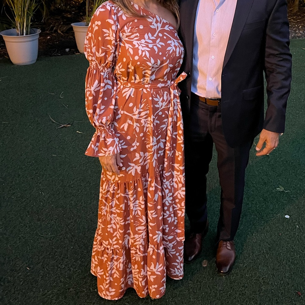Floral Orange Maxi Dress